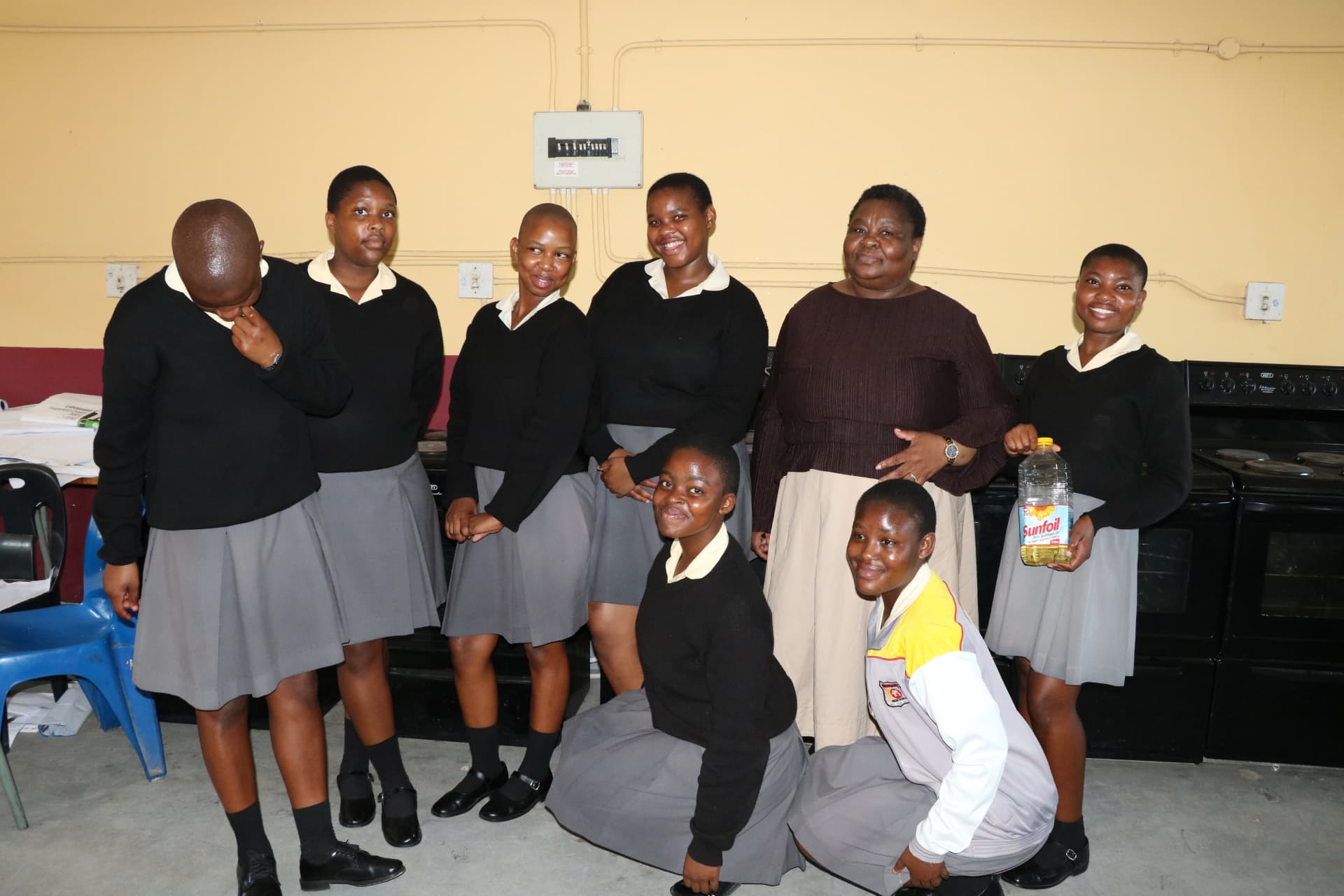 Learners in the school kitchen